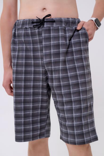 Бриджи мужские из кулирки Сёрфер клетка серый