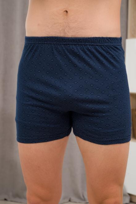 Трусы-боксеры мужские из кулирки темный индиго макси