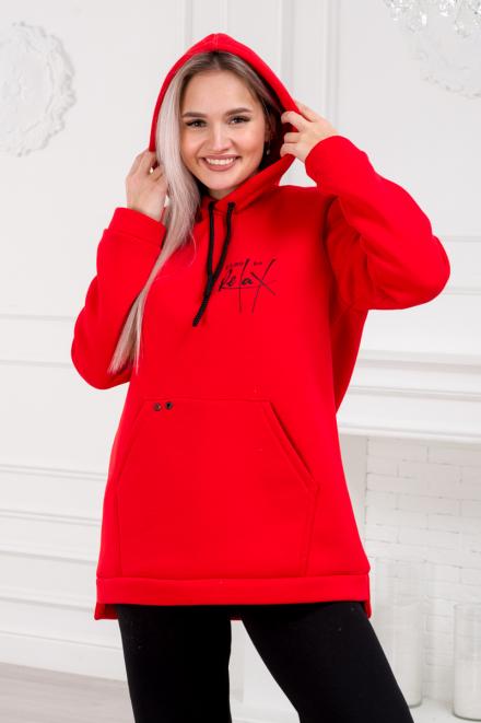 Худи из футера 3-хн Нью-Йорк красный перчик