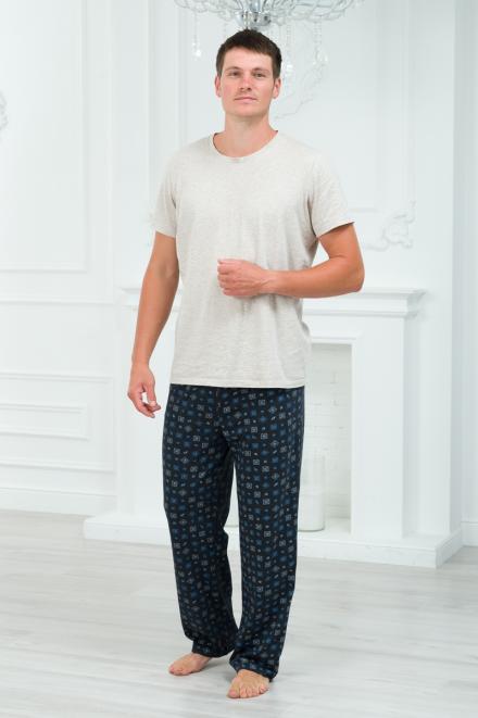 Брюки домашние мужские из кулирки темно-серый макси Брюки домашние мужские из кулирки темно-серый макси