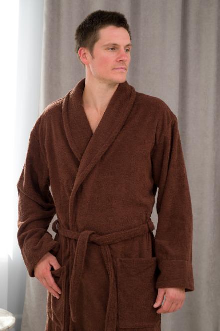 Халат мужской из махры коричневый