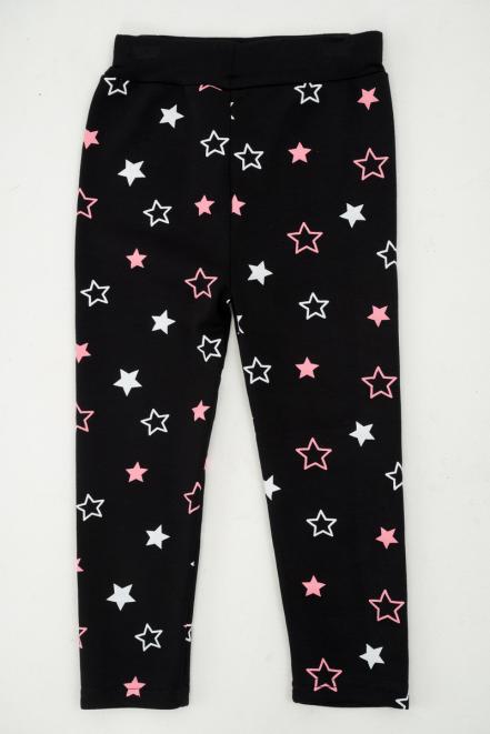 Легинсы детские из бамбука звезды черный