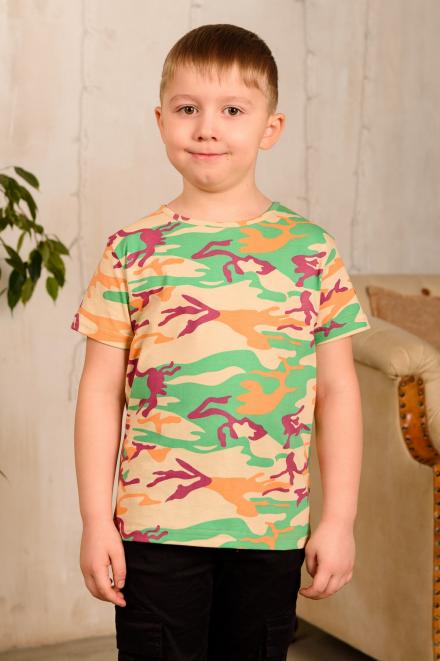 Футболка детская из кулирки Камуфляж зеленый