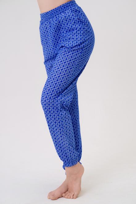 Брюки женские из кулирки на резинке синий
