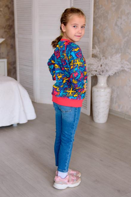 Свитшот детский из футера Герда синий