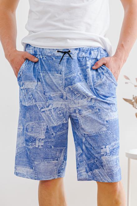 Бриджи мужские из кулирки Сёрфер голубой джинс