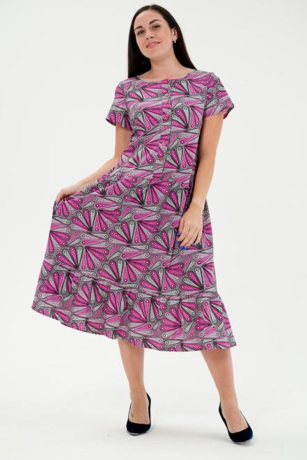 Платье женское из кулирки Кармелита павлин