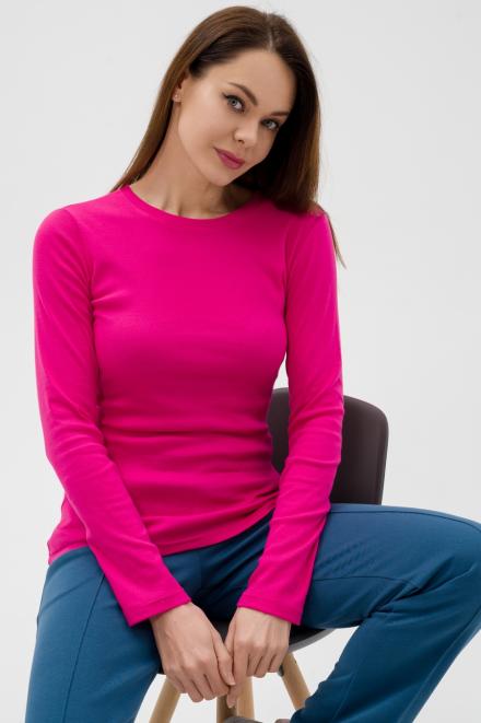 Лонгслив женский из рибаны малина Лонгслив женский из рибаны малина