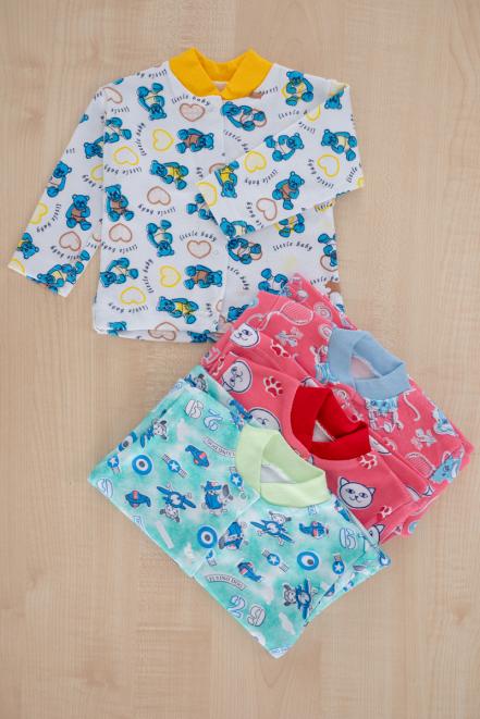 Кофточка с длинным рукавом из интерлока для девочки в ассортименте