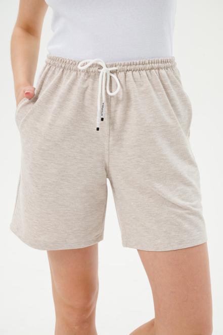 Шорты женские из футера Таиланд бежевый меланж Шорты женские из футера Таиланд бежевый меланж