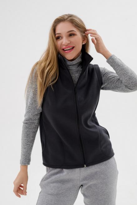 Жилет женский  из футера 3х нит.начес графит