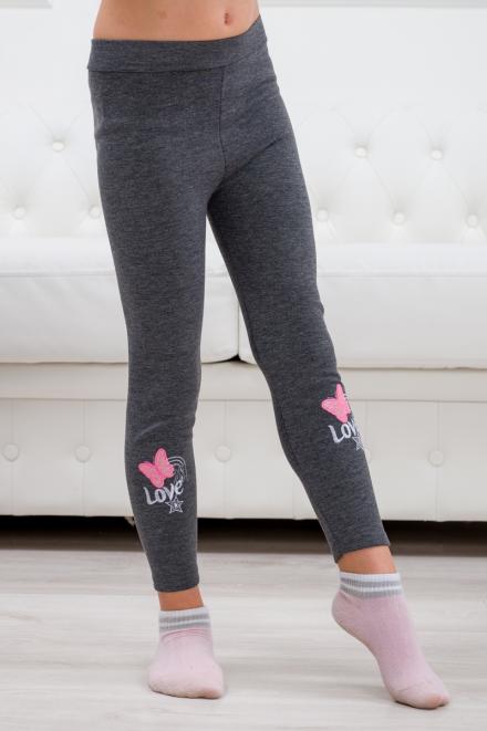 Легинсы детские из бамбука Love серый меланж