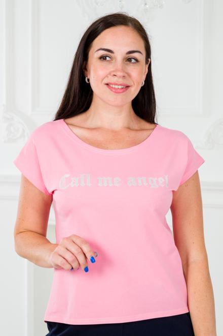 Футболка женская из вискозы Лирика розовый Call me angel Футболка женская из вискозы Лирика розовый Call me angel
