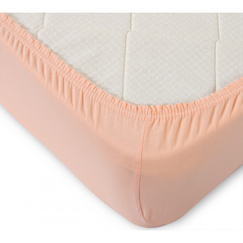 Простыня на резинке кулирка персик