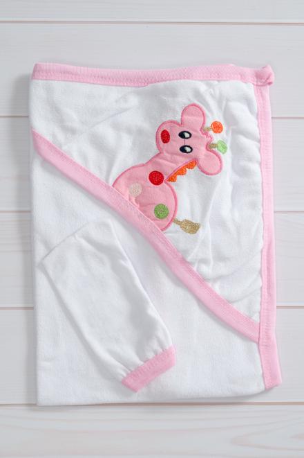Набор для купания из махры с рукавичкой Жирафик белый