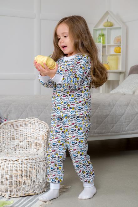 Пижама детская из кулирки пенье на манжетах Дрёма графити