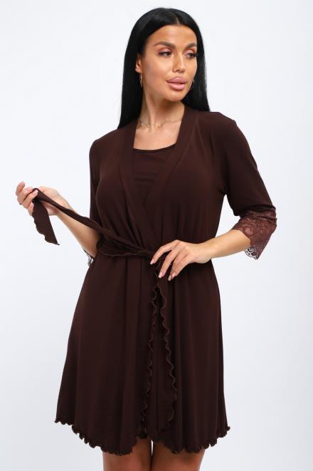 Халат женский из вискозы Адель Нуар шоколад