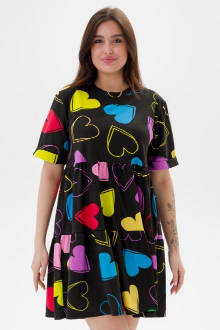 Платье женское из кулирки Бохо солнечное сердце Платье женское из кулирки Бохо солнечное сердце