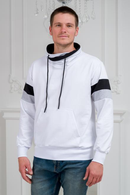 Толстовка мужская из футера Оскар белый макс Толстовка мужская из футера Оскар белый макс