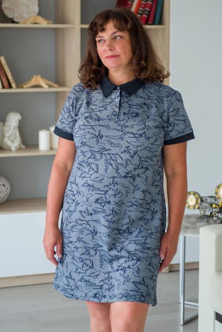 Платье женское из пике Лакост антрацит меланж