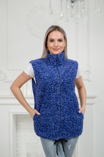 Жилет женский из велюра березка на синем макси Жилет женский из велюра березка на синем макси