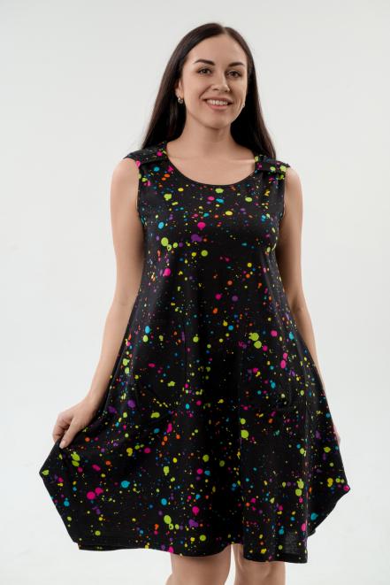 Платье женское из кулирки Кэтрин акварель макси