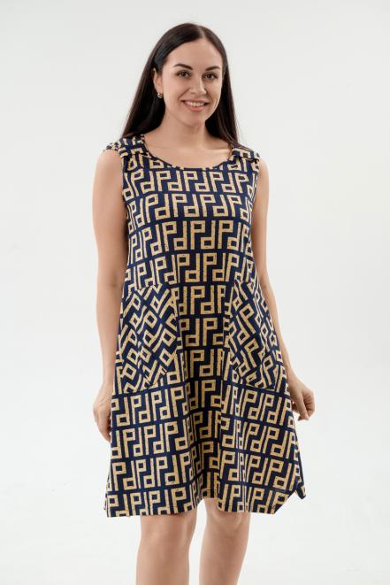 Платье женское из кулирки Кэтрин геометрия макси