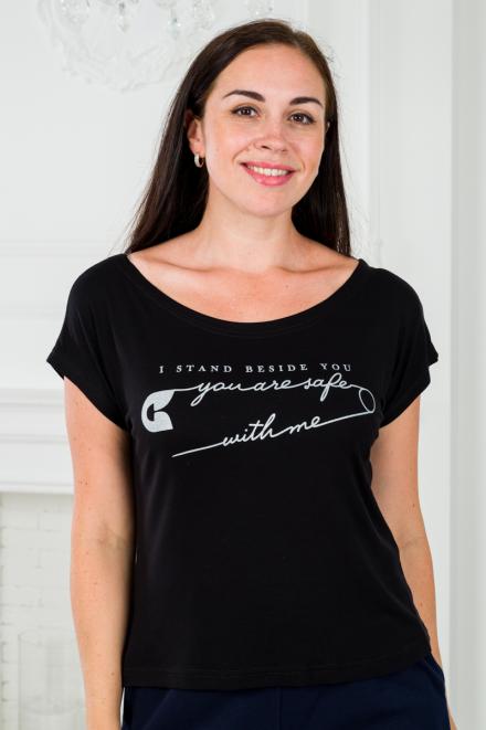 Футболка женская из вискозы Лирика чёрный You are safe