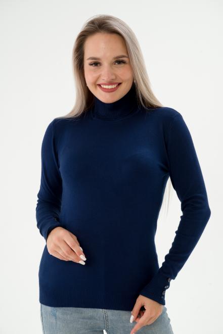 Водолазка женская из трикотажа с пуговичками темно-сливовый