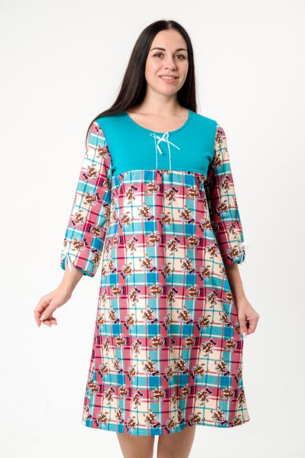 Ночная сорочка женская из футера Эмма изумрудно-бордовый Ночная сорочка женская из футера Эмма изумрудно-бордовый