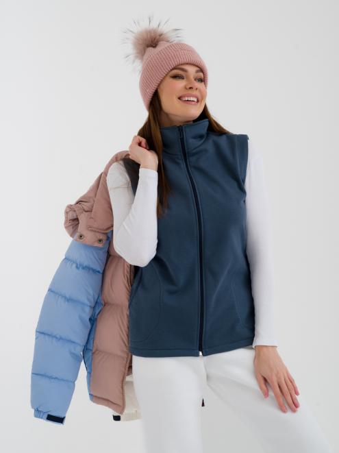 Жилет женский из футера " Барашек" антрацит макси