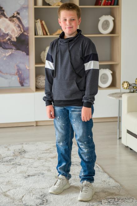 Толстовка подростковая из футера Оскар 2 индиго