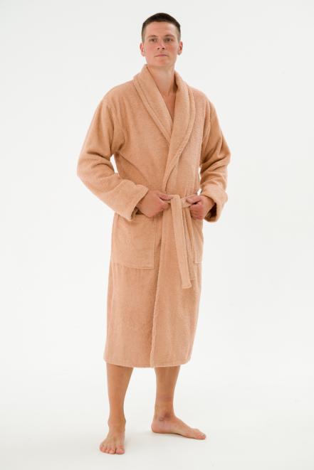 Халат мужской из махры бежевый
