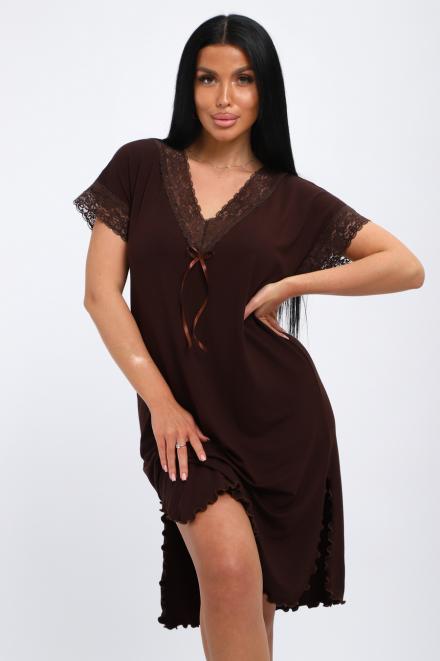 Ночная сорочка из вискозы Олеся шоколад макси