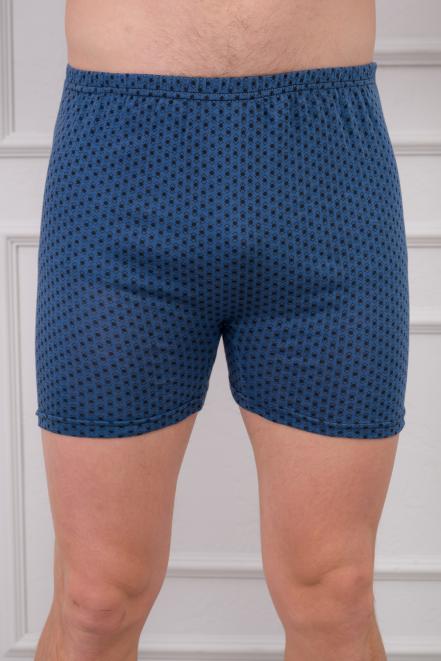 Трусы-боксеры мужские из кулирки Геометрия на голубом