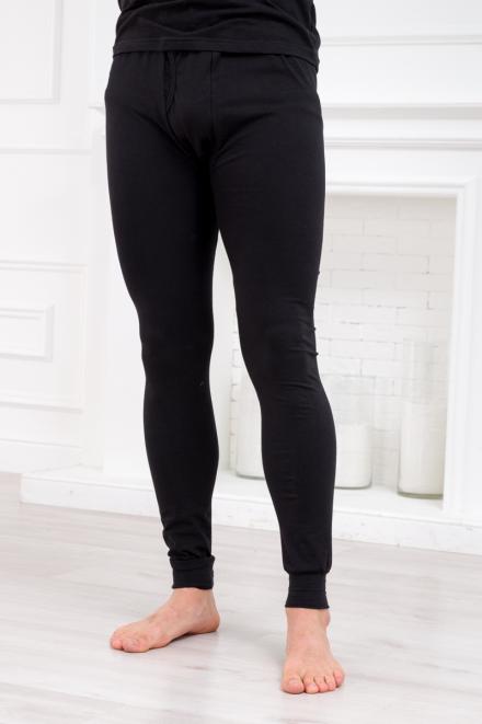 Кальсоны мужские из кулирки с лайкрой черный