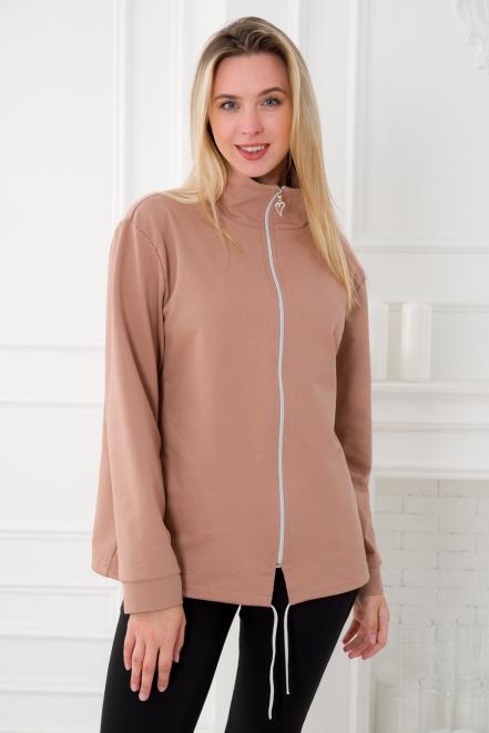 Толстовка женская из футера 2-х нитка Ирма светло коричневый Толстовка женская из футера 2-х нитка Ирма светло коричневый