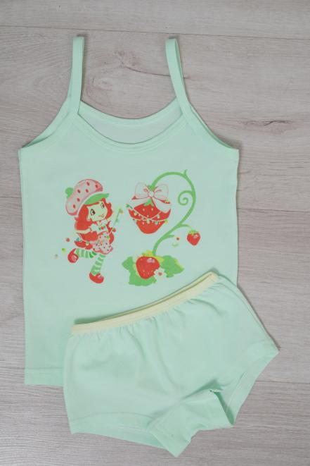 Комплект детский из майки и трусиков из кулирки Фея клубника