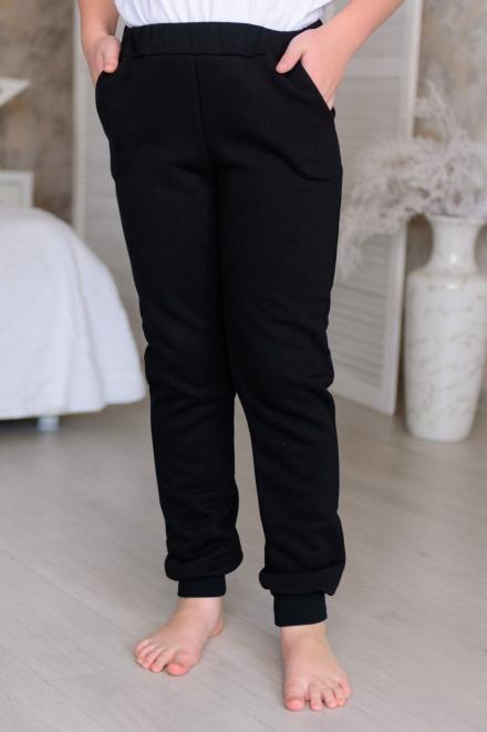 Брюки подростковые из футера с начесом черный