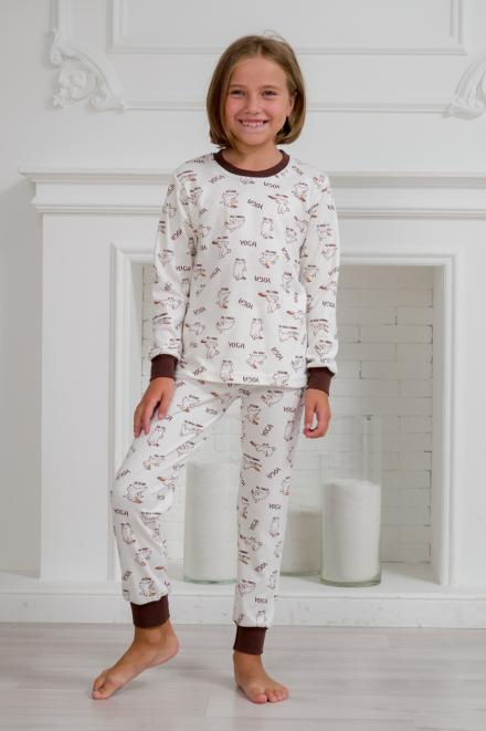 Пижама детская из интерлока Потешка кролик коричневый
