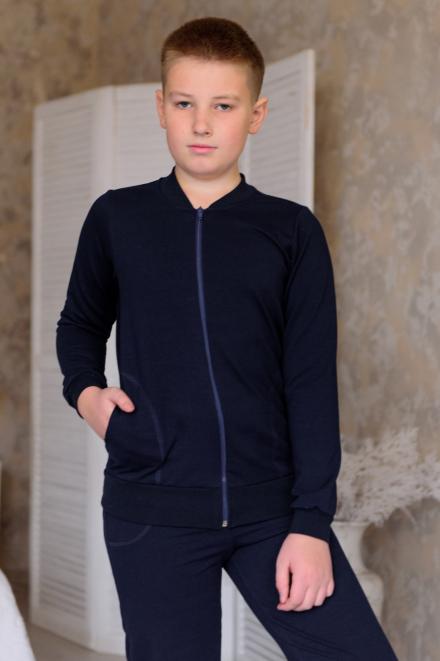 Костюм спортивный детский из футера синий Костюм спортивный детский из футера синий