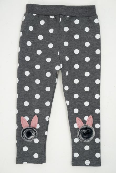 Легинсы детские из бамбука горох на сером