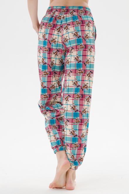 Брюки женские из футера Забава клетка коровы Брюки женские из футера Забава клетка коровы