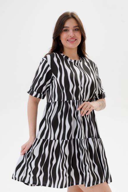 Платье женское из кулирки Бохо зебра макси Платье женское из кулирки Бохо зебра макси