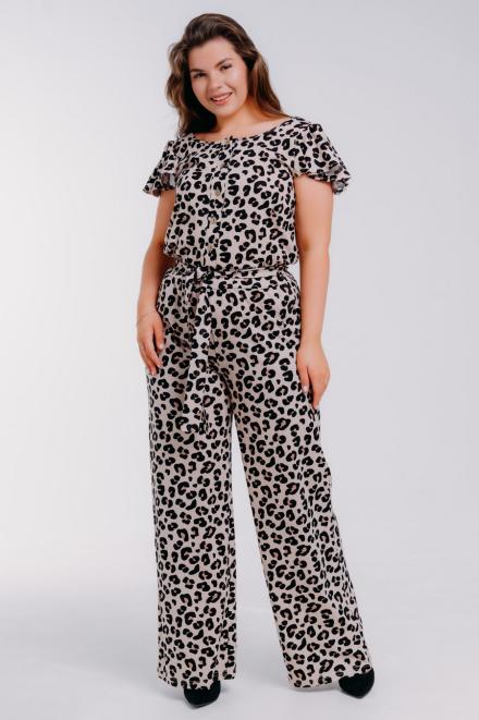 Комбинезон женский из кулирки Верена 2 леопард Комбинезон женский из кулирки Верена 2 леопард