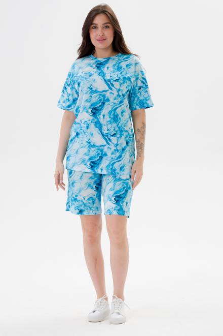 Шорты из кулирки унисекс дым бирюза