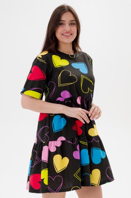 Платье женское из кулирки Бохо солнечное сердце макси