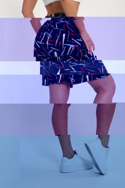 Шорты женские из кулирки Цветник синий