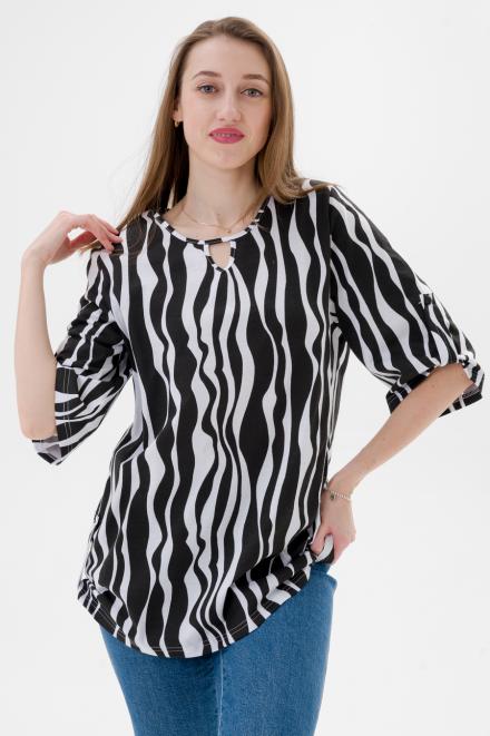 Туника женская из кулирки Полина зебра Туника женская из кулирки Полина зебра