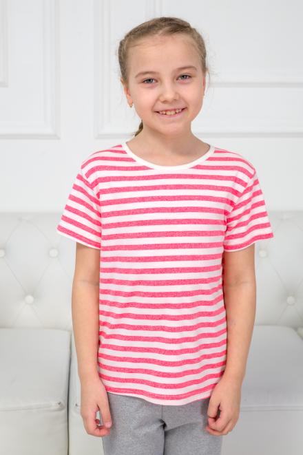 Футболка детская из вискозы ярко-розовая